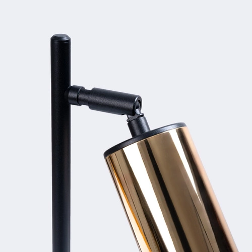 Nowoczesna lampa biurkowa WINX czarna ze złotem stalowa do gabinetu lub sypialni