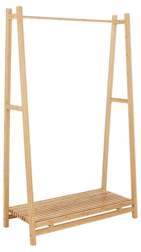 Wieszak stojący Bali bambusowy z półką na buty do przedpokoju w stylu boho Actona