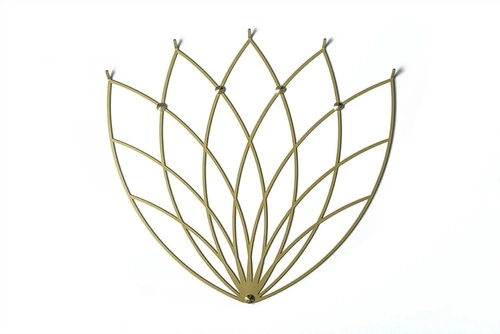 Lotos Wieszak ścienny złoty metalowy nowoczesny do przedpokoju POLYHEDRA