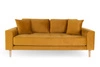 Sofa Lido 2,5 żółta/ nogi naturalne