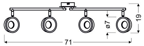 Lampa sufitowa LED Isla chrom regulowana nowoczesna do salonu i sypialni 71 cm