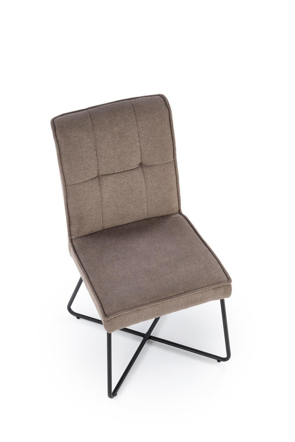 Krzesło tapicerowane Omara szare do jadalni nowoczesne pikowane na płozach Intesi