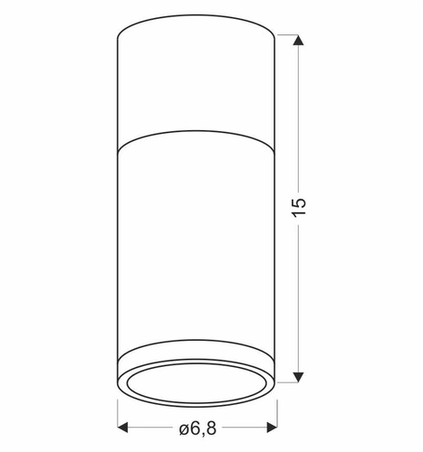 Szara lampa sufitowa Tuba z drewnem do salonu i kuchni nowoczesna pojedyncza 15 cm