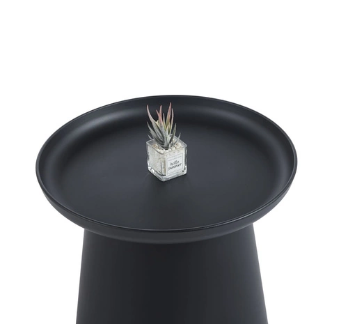 Stolik kawowy Xena okrągły 50 cm czarny nowoczesny do salonu Intesi polipropylen