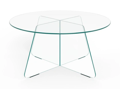 Stolik kawowy Samos 80 cm szklany okrągły nowoczesny do salonu