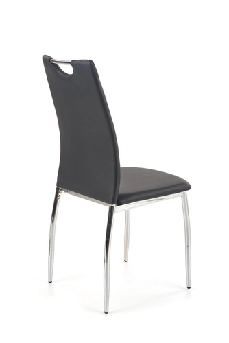 Krzesło tapicerowane Floryda czarne ekoskóra do jadalni nowoczesne Intesi