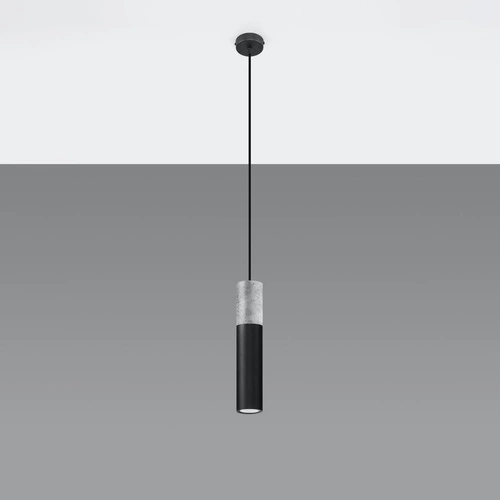 Lampa wisząca Borgio czarna nowoczesna pojedyncza do salonu kuchni nad wyspę 105 cm