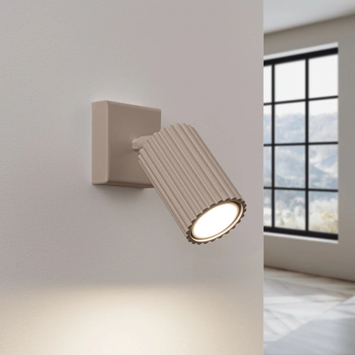 Kinkiet ścienny KARBON taupe nowoczesny aluminiowy do salonu i przedpokoju SOLLUX