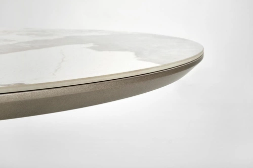 Stół rozkładany do jadalni Bonnel nowoczesny beżowy marmur owalny 160-200 cm Intesi