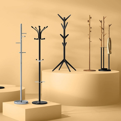 Wieszak stojący do przedpokoju Porte czarny nowoczesny loftowy 8 haczyków 5five
