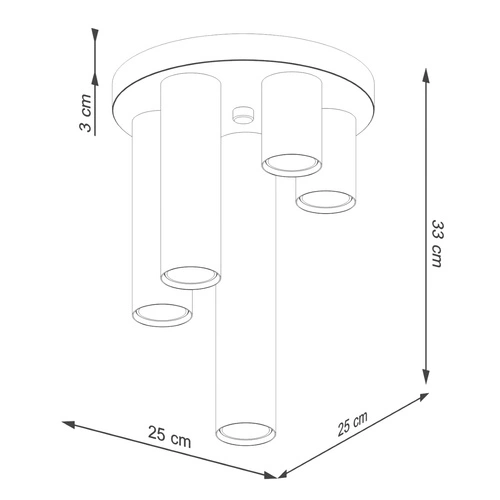 Plafon sufitowy nowoczesny biały LAGOS 5P SOLLUX do salonu, sypialni i przedpokoju