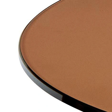 Stolik kawowy Dunsley 45 cm brązowy szklany okrągły do salonu