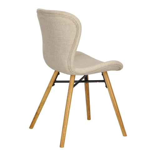 Krzesło tapicerowane Batilda Actona beżowe do jadalni nowoczesne z drewnianymi nogami