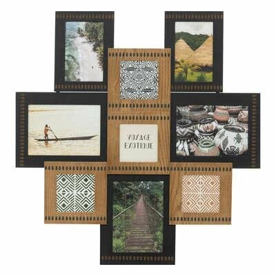 Multiramka na 9 zdjęć Paula Atmosphera czarna nowoczesna ramka na ścianę MDF 10x15 18x13