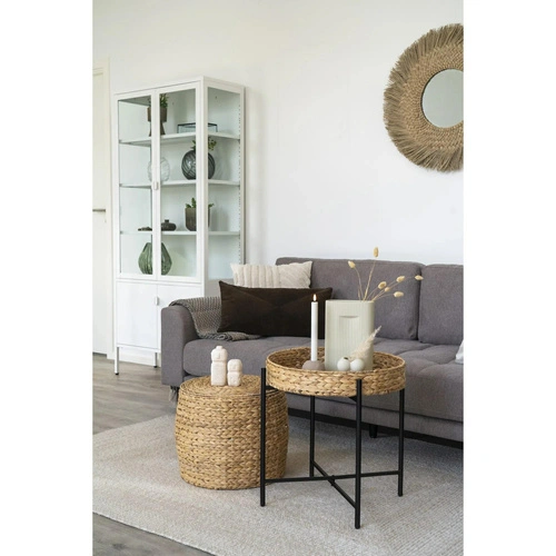 Figurka dekoracyjna cementowa Totem House Nordic boho beżowa do salonu lub przedpokoju