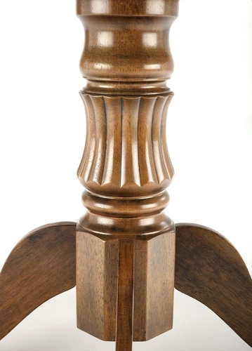 Stół okrągły rozkładany Bator 90-124 cm do jadalni vintage ciemny dąb na jednej nodze Intesi