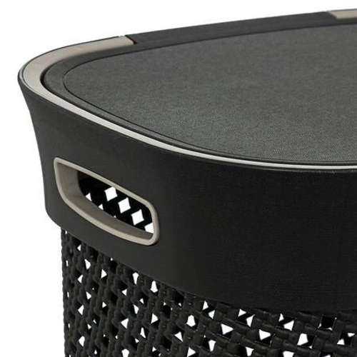 Kosz na pranie 60l do łazienki Purl szary ciemny nowoczesny plastikowy 5five simply smart