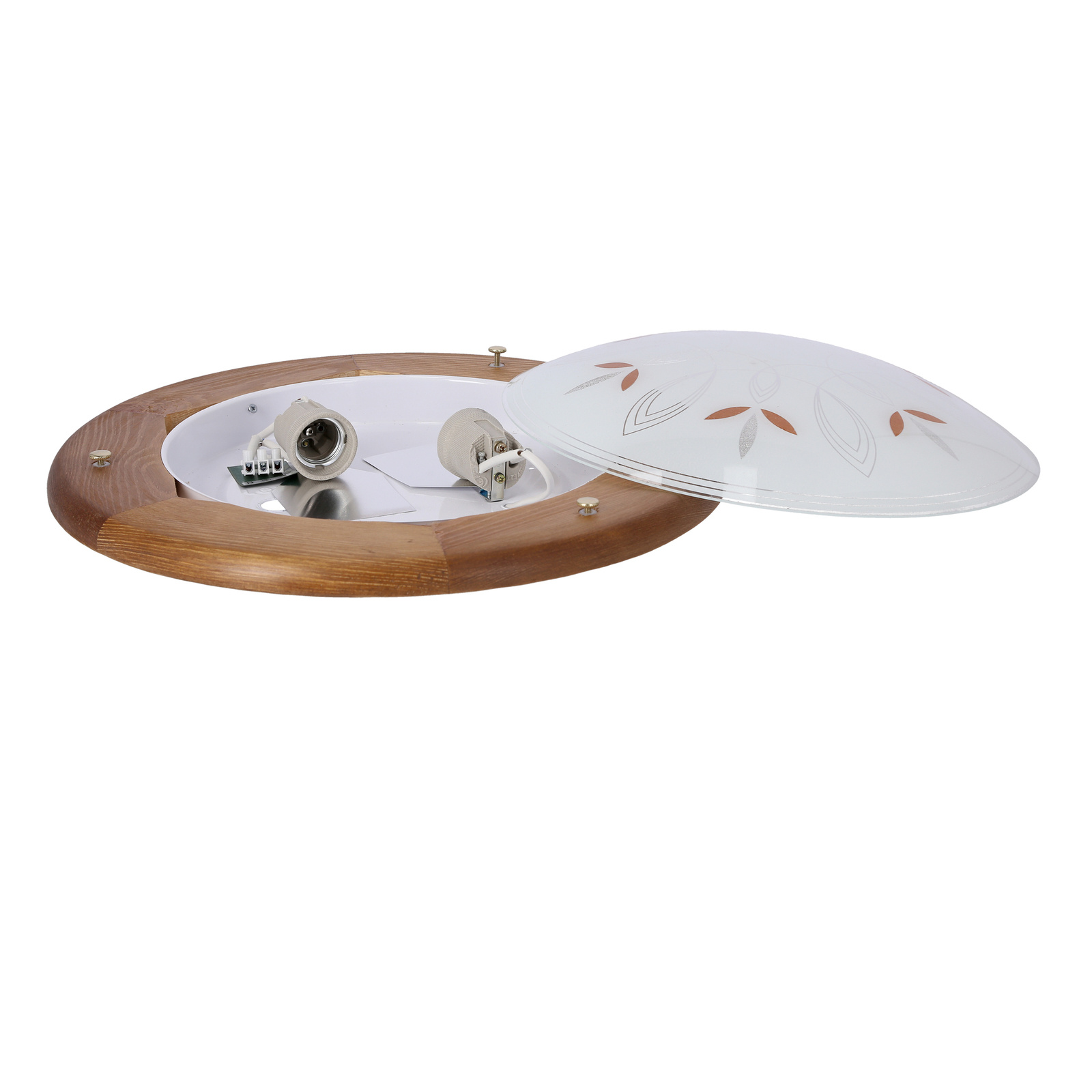 Plafon sufitowy Rustica 40 okrągły drewniany dąb do jadalni i przedpokoju CANDELLUX