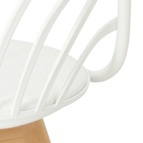 Krzesło do jadalni Sirena Intesi białe z podłokietnikami, skandynawskie, łatwe czyszczenie