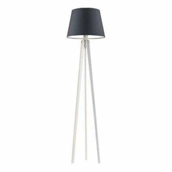 Lampa stojąca do salonu Curacao nowoczesna drewniana z abażurem grafitowym Lysne 158 cm