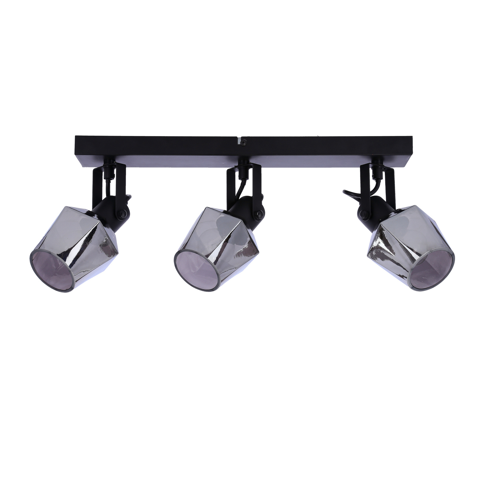 Lampa sufitowa Randi listwa czarny matowy 3x15W E14 klosz dymiony