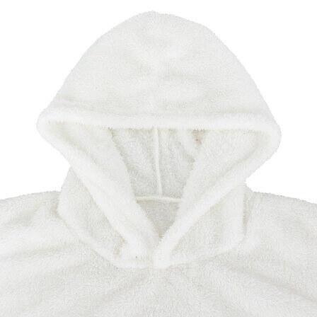 Koc z rękawami i kapturem Teddy biały ciepły bluzo koc na kanapę Atmosphera