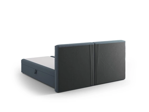 Łóżko tapicerowane Jodie 140x200 niebieskie z pojemnikiem nowoczesne do sypialni