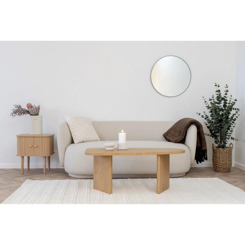 Stolik kawowy Melo owalny 50x100 cm nowoczesny do salonu naturalny