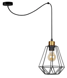 Lampa wisząca Primo p czarny+złoty 1x60W  E27 klosz czarny