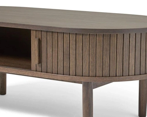 Stolik kawowy Meta owalny 60x120 dębowy espresso do salonu nowoczesny