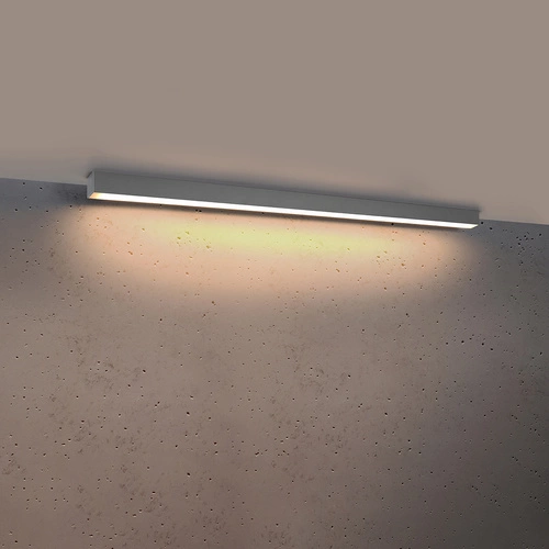 Plafon sufitowy LED Pinne 117 cm szary nowoczesny do kuchni i salonu Thoro