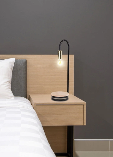Lampa stołowa Abi lampka stołowa czarno  złoty 1x40W E14