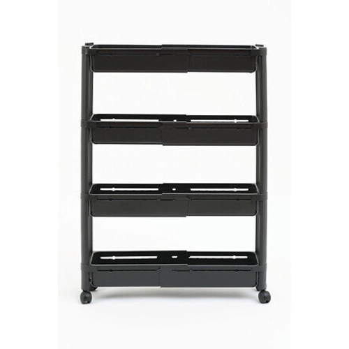 Wąski plastikowy wózek na kółkach 4-poziomowy z regulacją głębokości do kuchni lub łazienki 5five