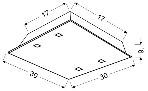 Plafon kwadratowy biały Fontana 30x30 kryształowy szklany do salonu i sypialni
