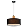 Lampa wisząca Ardi czarny+drewniany  1x40W E27 abażur czarny