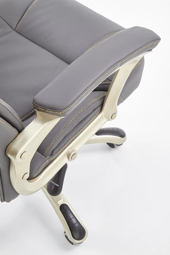 Fotel biurowy ergonomiczny Mondes szary skórzany obrotowy z regulacją do biura Intesi