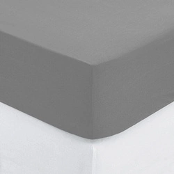 Prześcieradło z gumką 160 x 200 cm z zakładką 30 cm bawełna szare