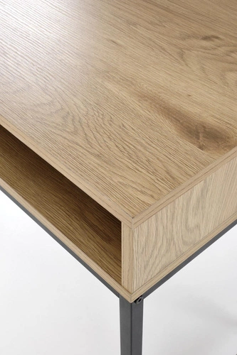 Biurko do pracy Bocka nowoczesne loftowe z szufladą i półką naturalny/czarny 95 cm