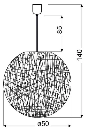 Lampa wisząca Caruba 1x60W E27 brązowy  50