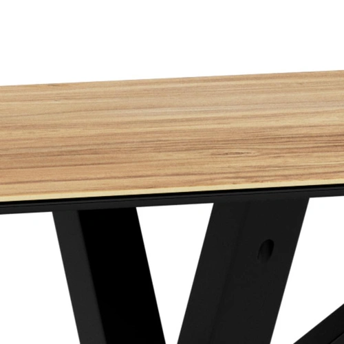 Stół Heaven 160x90 nowoczesny do jadalni ceramika dąb na czarnych nogach