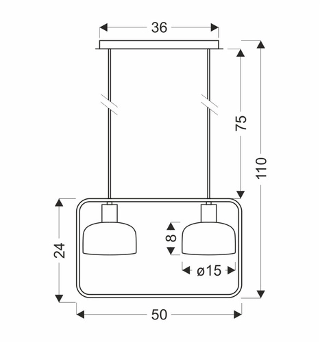 Lampa wisząca Zodiac czarny 2x40W E27  klosz biały
