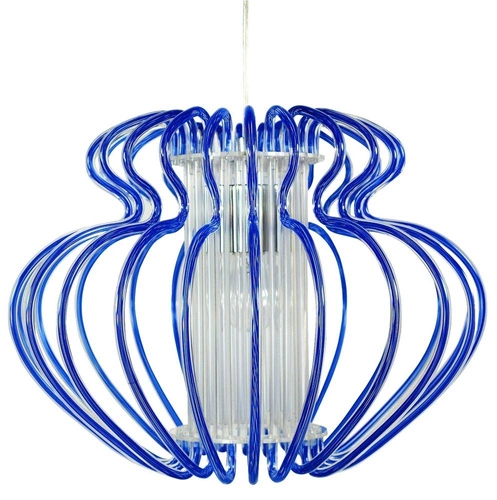 Lampa sufitowa wisząca Imperia niebieska nowoczesna do salonu i jadalni 52 cm