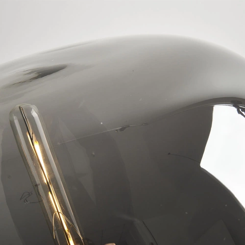 Nowoczesna czarna lampa stołowa FATA z przydymionym szkłem do salonu lub sypialni 46 cm Step into Design