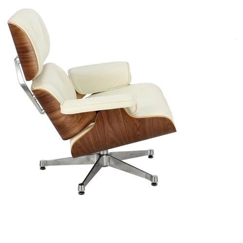 Fotel Vip Lounge Chair obrotowy skórzany biały nowoczesny do salonu D2.DESIGN