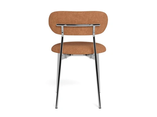 Krzesło Lyric Actona tapicerowane terakota chrom nowoczesne do jadalni