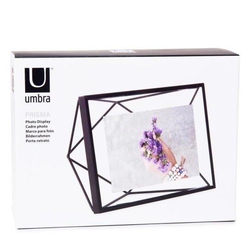 Ramka na zdjęcia 10x15 Umbra Prisma czarna nowoczesna metalowa wisząca lub stojąca