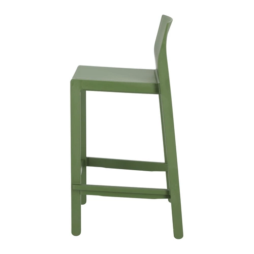 Hoker Kate zielony nowoczesny z oparciem 75 cm do kuchni i ogrodu sztaplowany SCAB Design