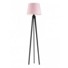 Lampa stojąca do salonu nowoczesna Curacao jasny róż abażur drewniany stelaż Lysne 158 cm