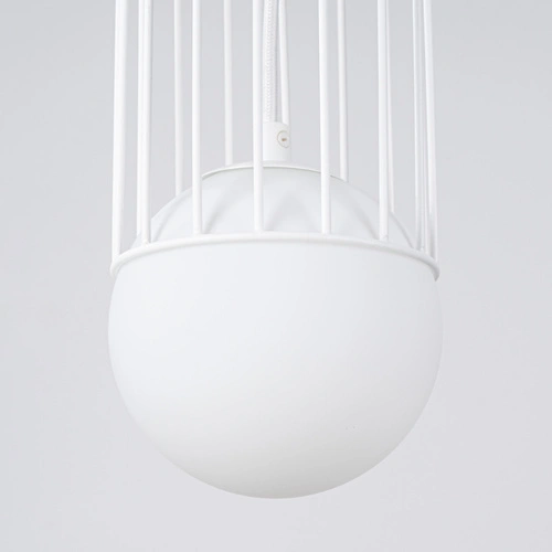 Lampa wisząca BRINA biała nowoczesna do salonu i jadalni stalowa rozproszone światło