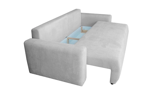 Sofa rozkładana Dores 3 osobowa z funkcją spania i pojemnikiem szara do salonu